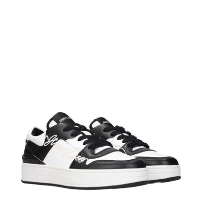 Jimmy Choo Schwarze Leder Low-Top-Sneaker