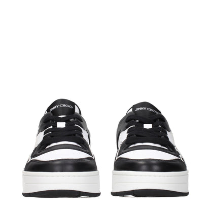 Jimmy Choo Schwarze Leder Low-Top-Sneaker