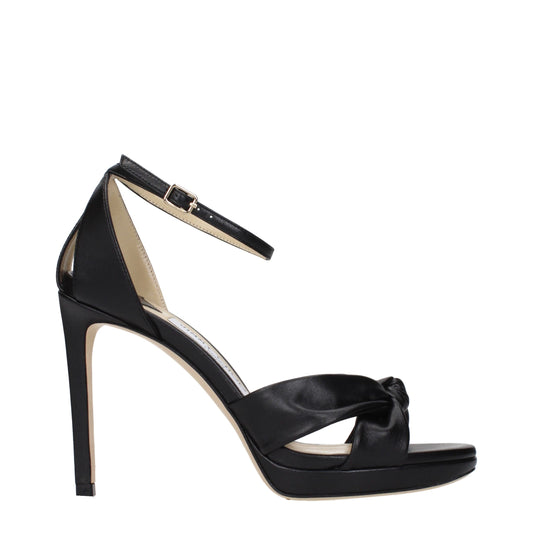 Jimmy Choo Schwarze Leder Plateau-Sandalen