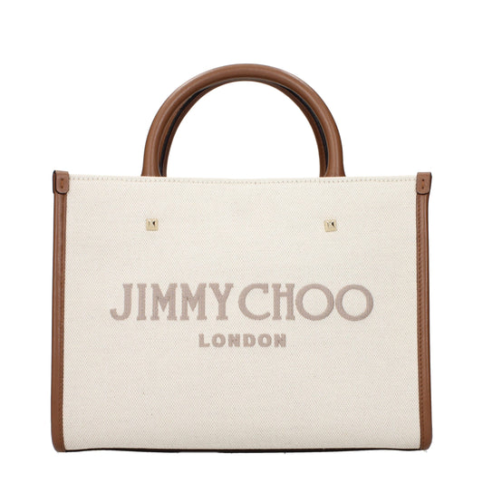 Jimmy Choo Beige Stoff-Handtasche