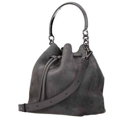 Jimmy Choo Graue Lederhandtasche