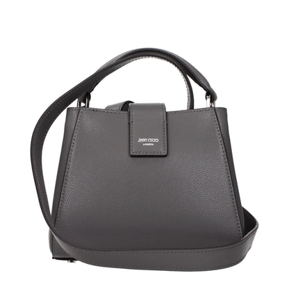 Jimmy Choo Graue Lederhandtasche