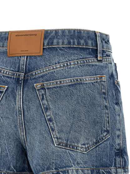 Alexander Wang Blaue Baumwoll-Bermudashorts