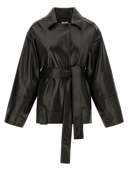 Khaite Schwarze Lammlederjacke