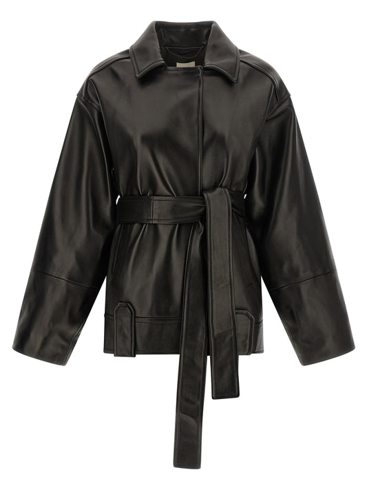 Khaite Schwarze Lammlederjacke