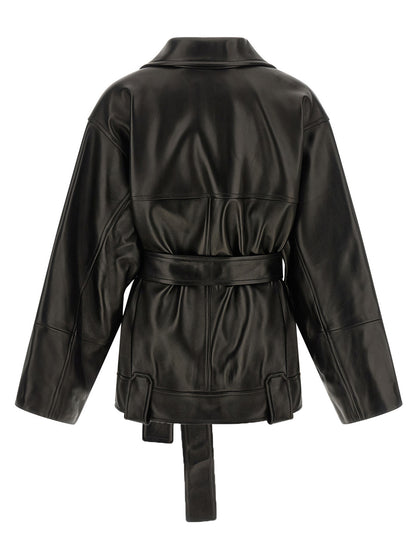 Khaite Schwarze Lammlederjacke
