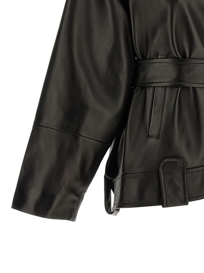 Khaite Schwarze Lammlederjacke