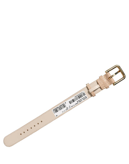 Dolce & Gabbana Beige Armband aus strukturiertem Leder mit goldener Schnalle