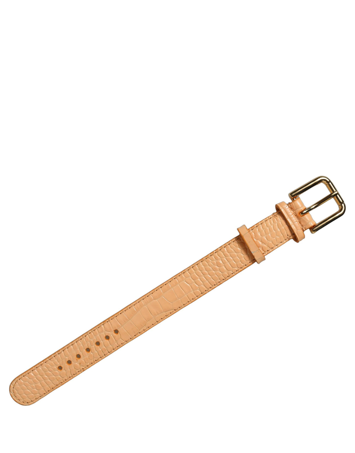 Dolce & Gabbana Beige Croc-Embossed Calf Leather Bracelet