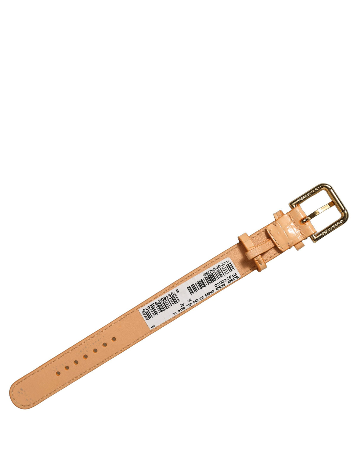 Dolce & Gabbana Beige Croc-Embossed Calf Leather Bracelet