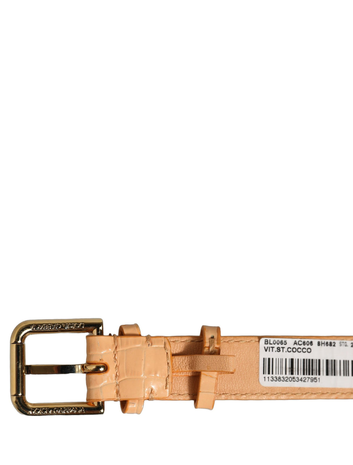 Dolce & Gabbana Beige Croc-Embossed Calf Leather Bracelet