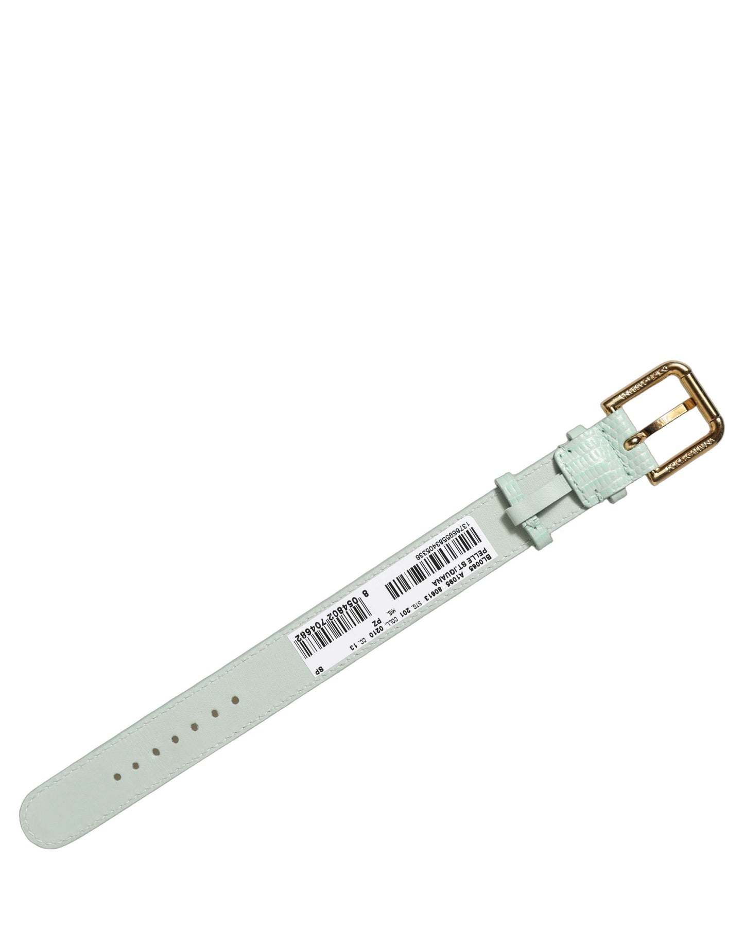 Dolce & Gabbana Armband aus grünem Leder mit goldener Schnalle