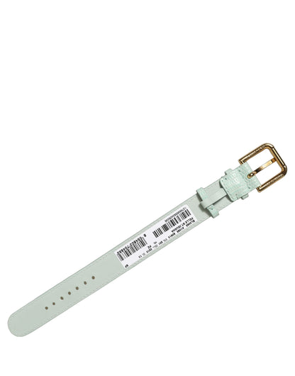 Dolce & Gabbana Armband aus grünem Leder mit goldener Schnalle