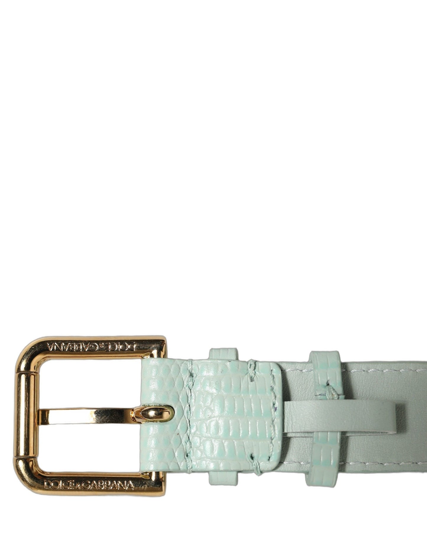 Dolce & Gabbana Armband aus grünem Leder mit goldener Schnalle