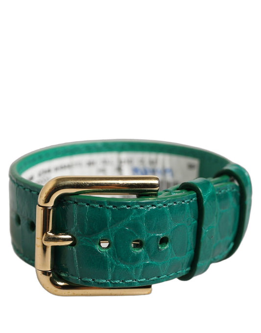Dolce & Gabbana Grünes Geprägtes Kalbsleder-Armband