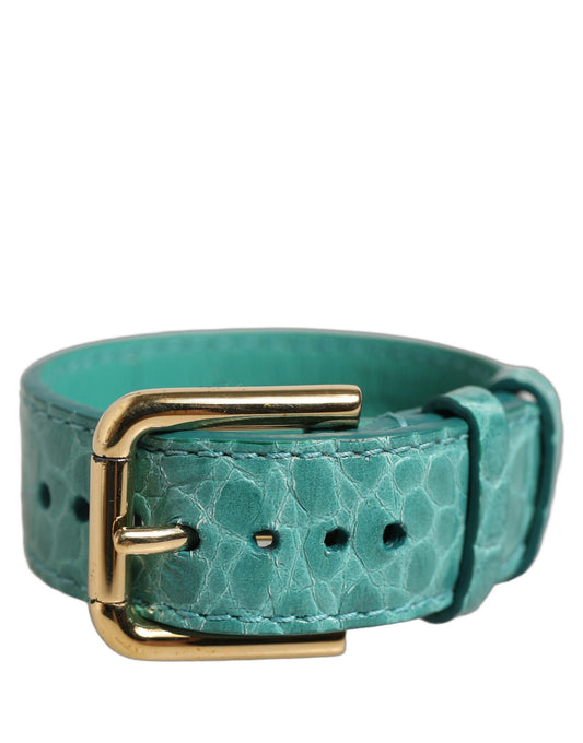 Dolce & Gabbana Hellblaues Kalbsleder-Armband