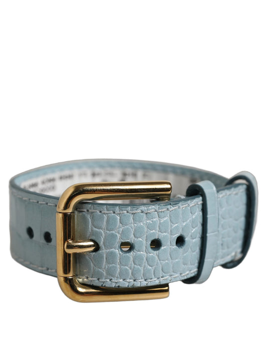 Dolce & Gabbana Hellblaues Kalbsleder-Armband