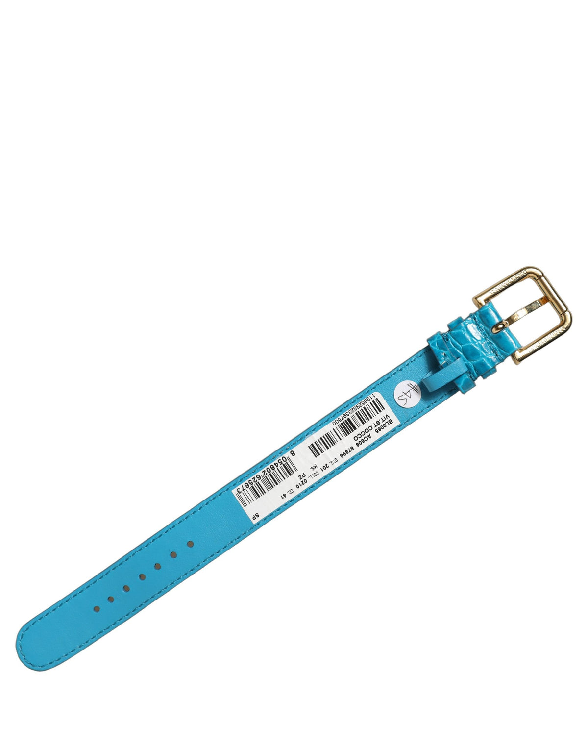 Dolce & Gabbana Blue Croc-Embossed Calf Leather Bracelet