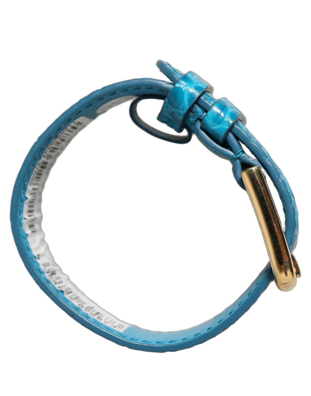 Dolce & Gabbana Blue Croc-Embossed Calf Leather Bracelet