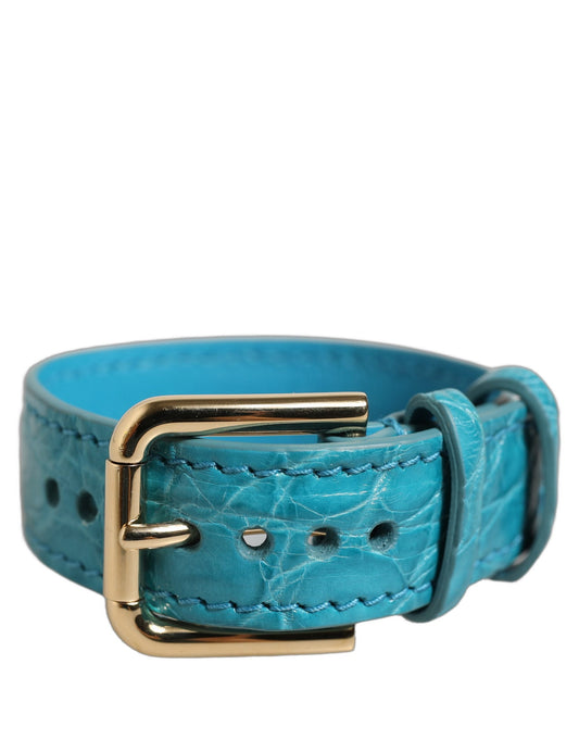Dolce & Gabbana Türkises Strukturiertes Lederarmband