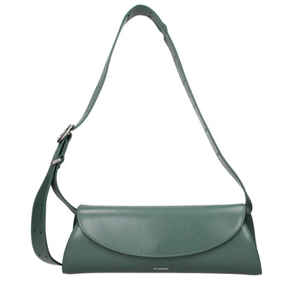Jil Sander Grüne Leder Crossbody Tasche