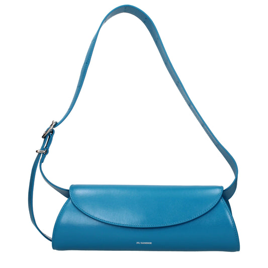 Jil Sander Blaue Leder Umhängetasche