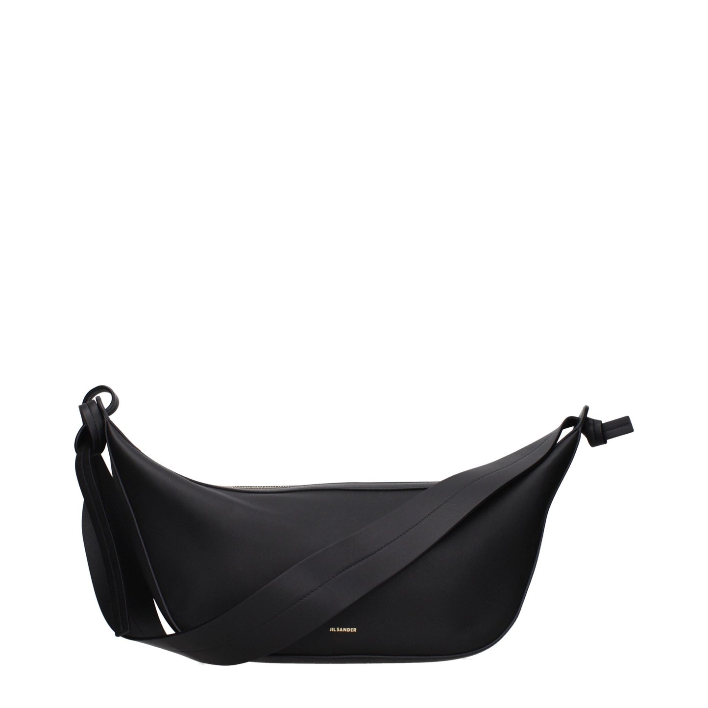 Jil Sander Schwarze Leder Umhängetasche