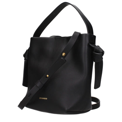 Jil Sander Schwarze Lederhandtasche
