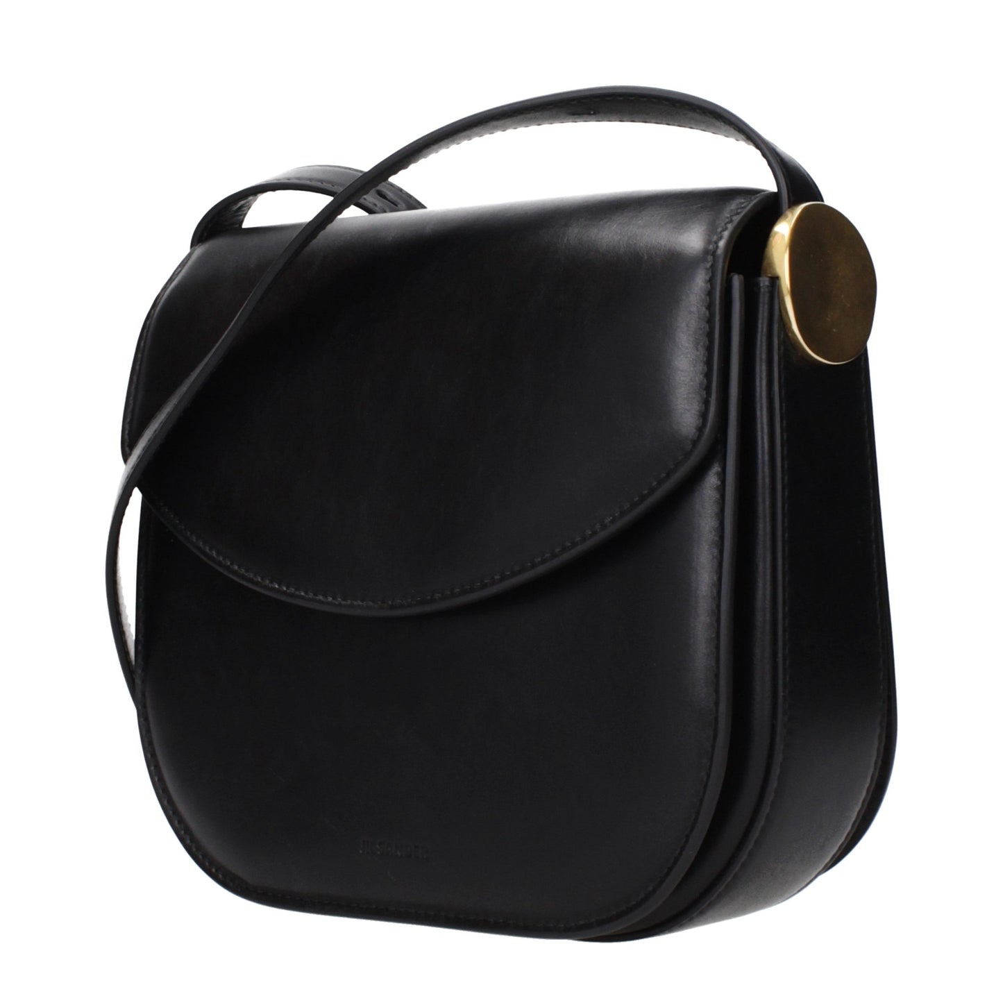 Jil Sander Schwarze Leder Umhängetasche