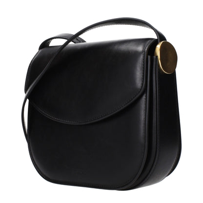 Jil Sander Schwarze Leder Umhängetasche