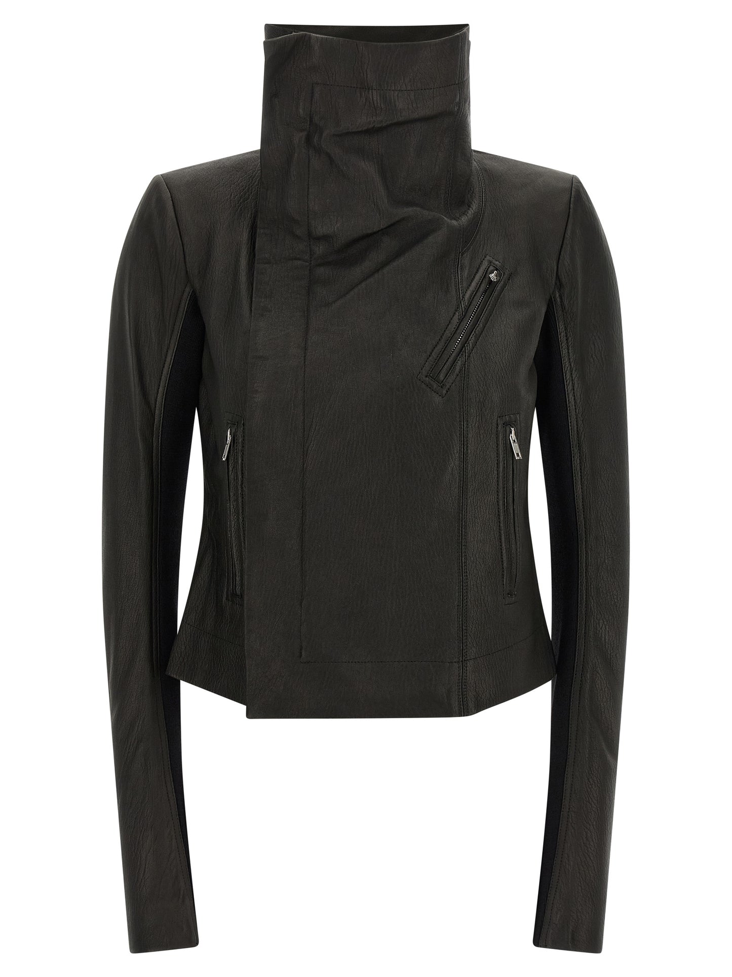 Rick Owens Schwarze Lammlederjacke