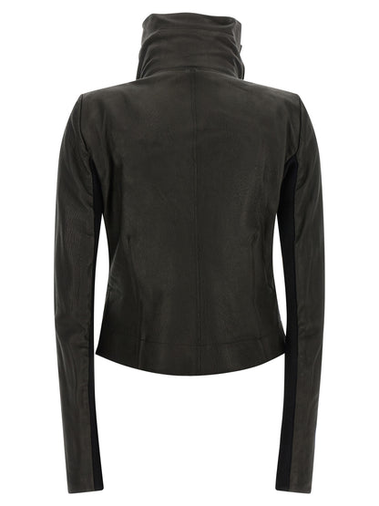 Rick Owens Schwarze Lammlederjacke