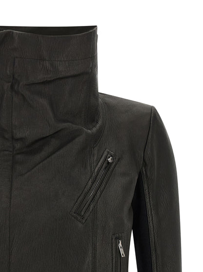 Rick Owens Schwarze Lammlederjacke