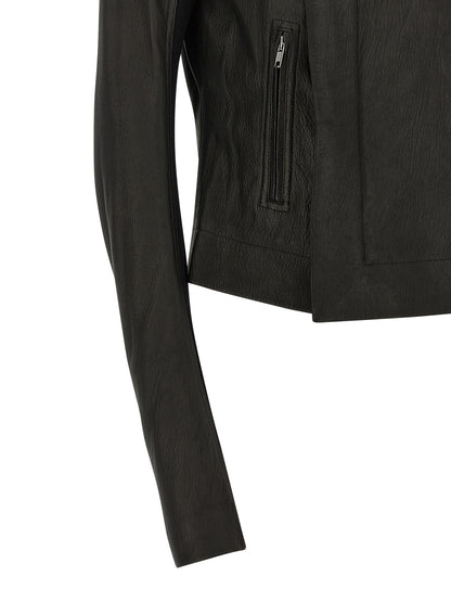 Rick Owens Schwarze Lammlederjacke