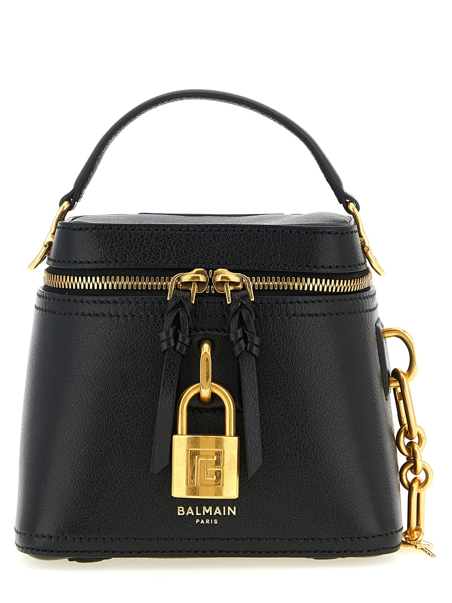 Balmain Schwarze Kalbsleder-Handtasche