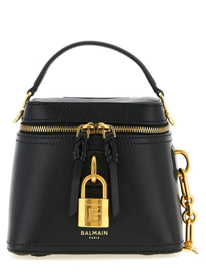 Balmain Schwarze Kalbsleder-Handtasche
