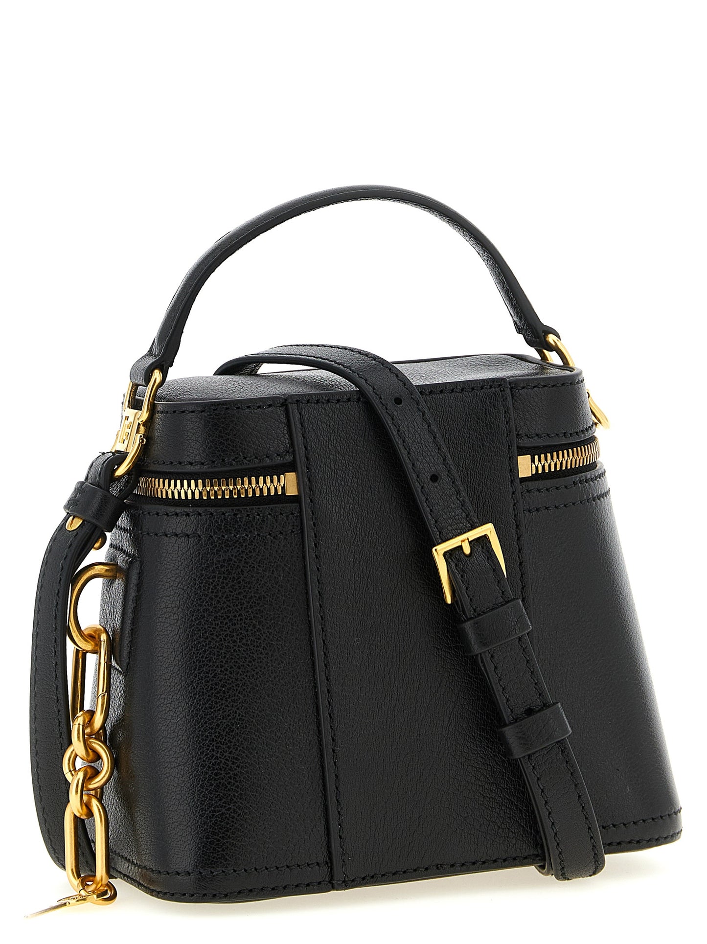 Balmain Schwarze Kalbsleder-Handtasche