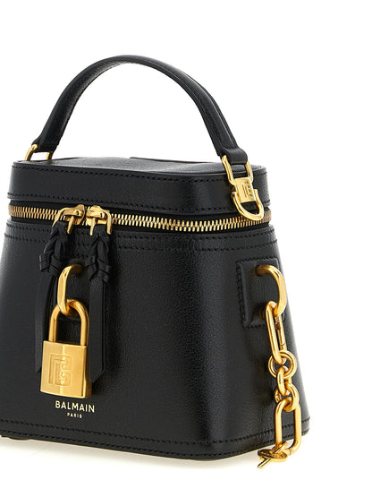 Balmain Schwarze Kalbsleder-Handtasche