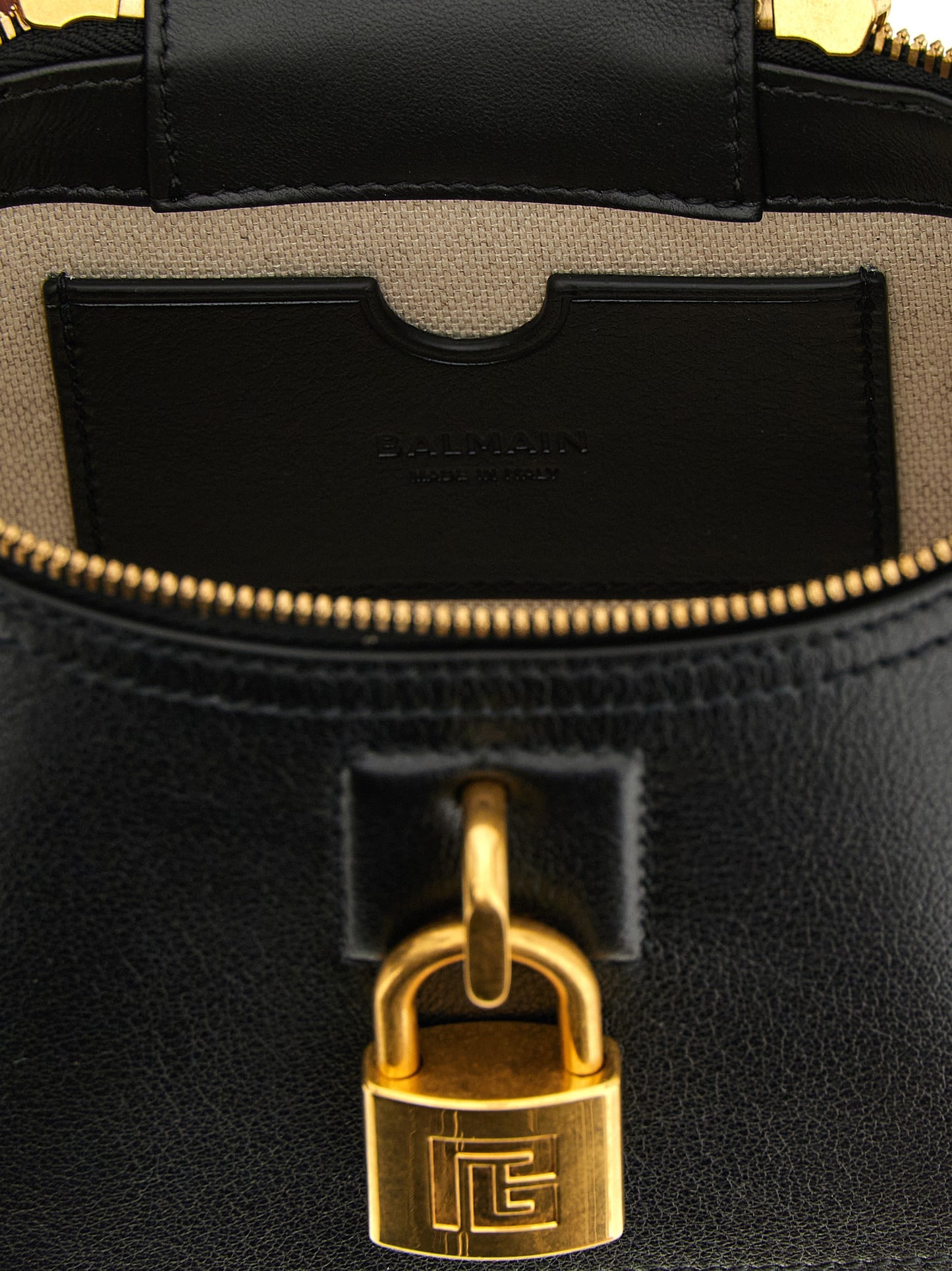 Balmain Schwarze Kalbsleder-Handtasche
