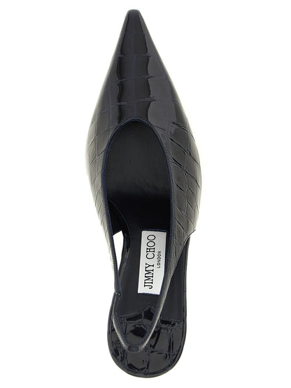Jimmy Choo Blaue Leder Pumps mit hohem Absatz