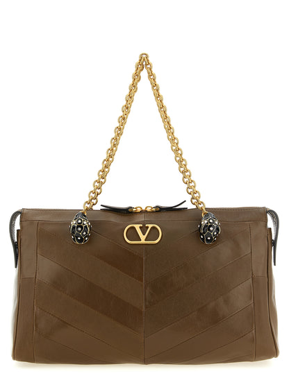 Valentino Garavani Schultertasche aus braunem Lammleder