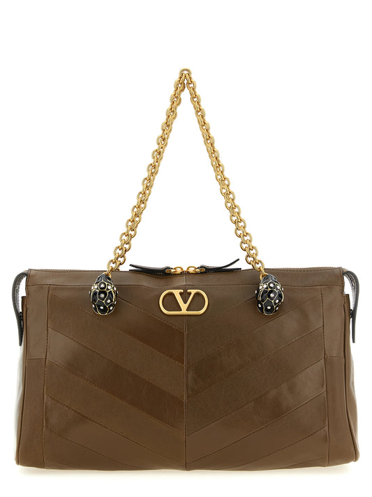 Valentino Garavani Schultertasche aus braunem Lammleder