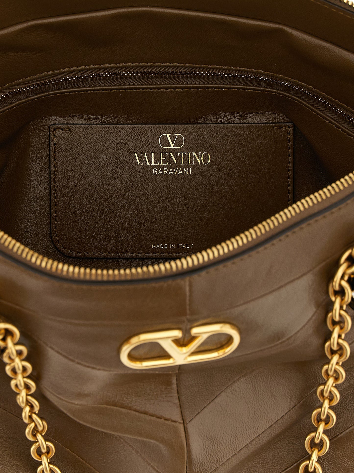 Valentino Garavani Schultertasche aus braunem Lammleder