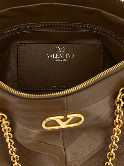 Valentino Garavani Schultertasche aus braunem Lammleder