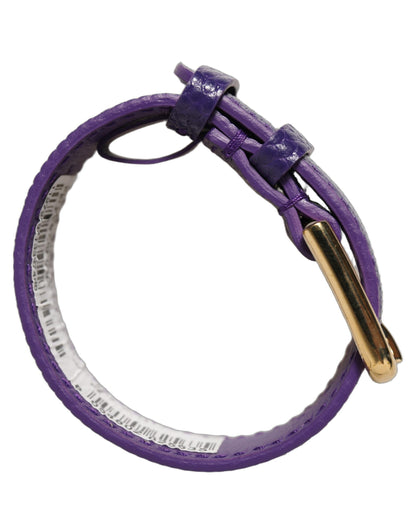 Dolce & Gabbana Violett Lederarmband mit goldener Schnalle