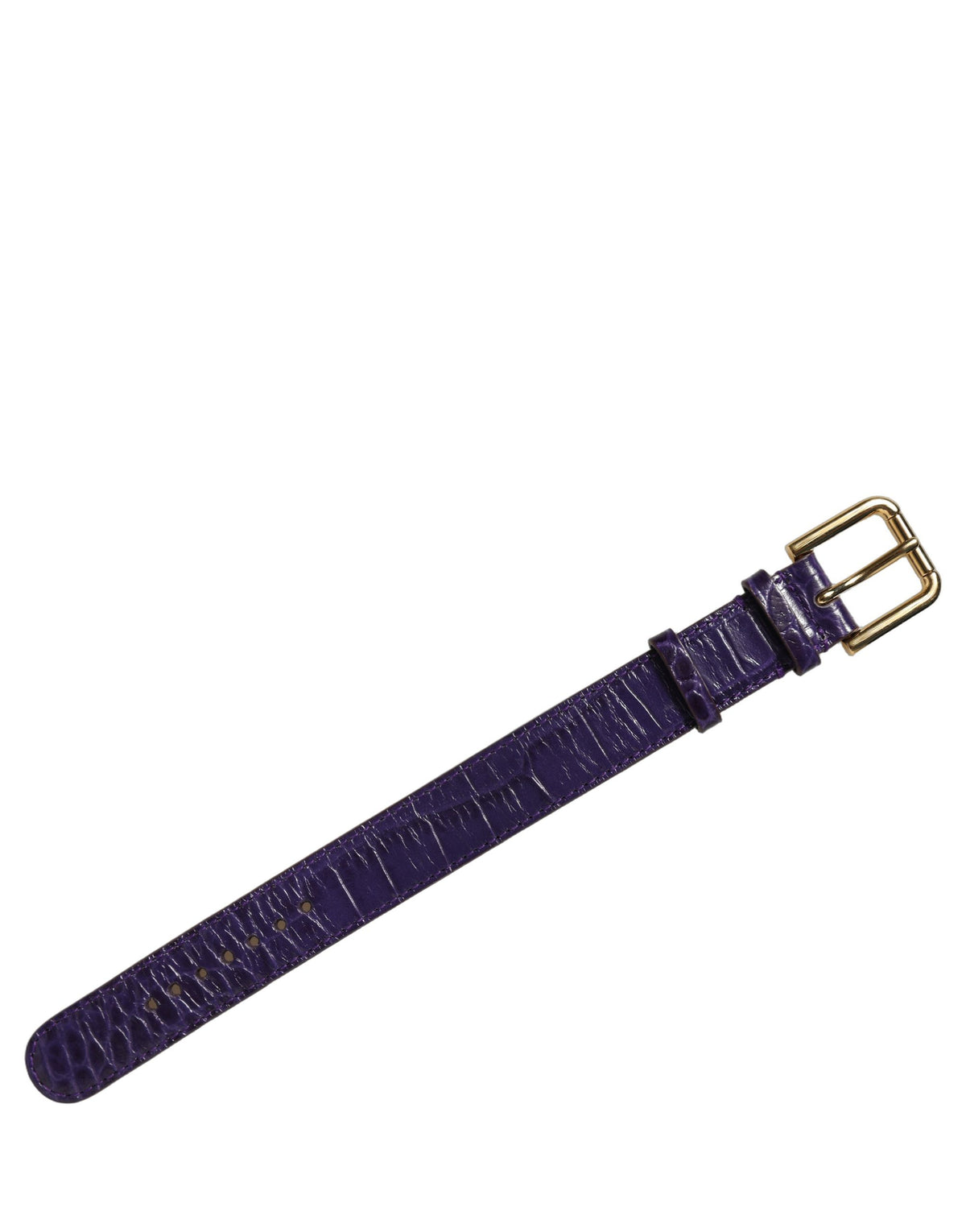 Dolce & Gabbana Violett geprägtes Leather Armband with goldener Schnalle