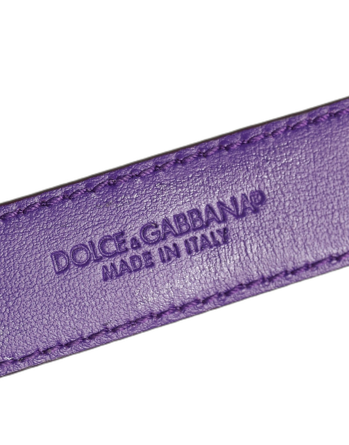 Dolce & Gabbana Violett geprägtes Leather Armband with goldener Schnalle