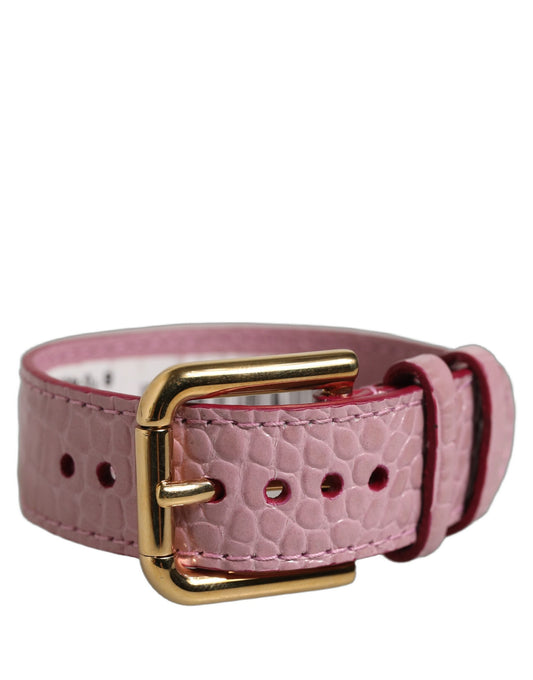 Dolce & Gabbana Rosa Geprägtes Kalbsleder-Armband