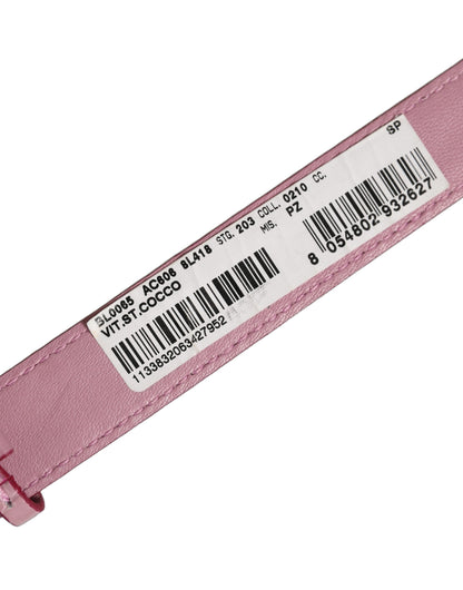 Dolce & Gabbana Armband aus rosafarbenem Leder mit Prägung und goldener Schnalle