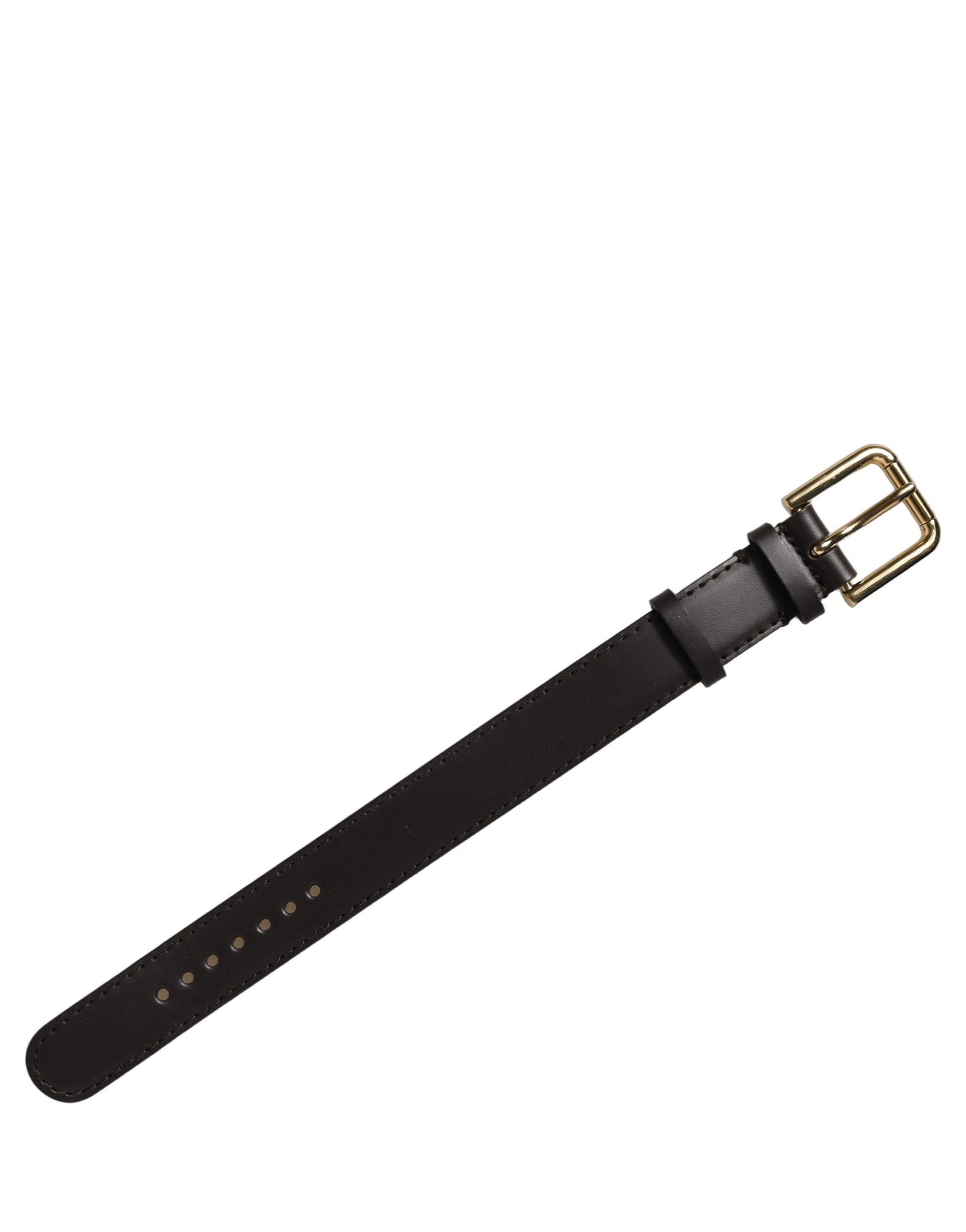 Dolce & Gabbana Armband aus schwarzem Kalbsleder mit goldener Schnalle